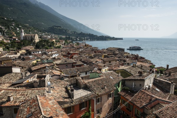 Mediterranean roofs from Scaliger Castle, Malcesine, Veneto, Italy