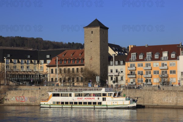 Main harbour in Würzburg, Lower Franconia, Bavaria, Germany
