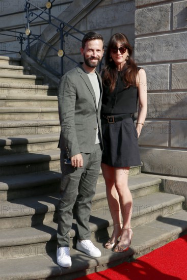 Franz Dinda and Elise Dinda arriving for Charles Gounod's Roméo et Juliette after William Shakespeare at the Staatsoper für Alle on Bebelplatz in Berlin on 21 June 2025