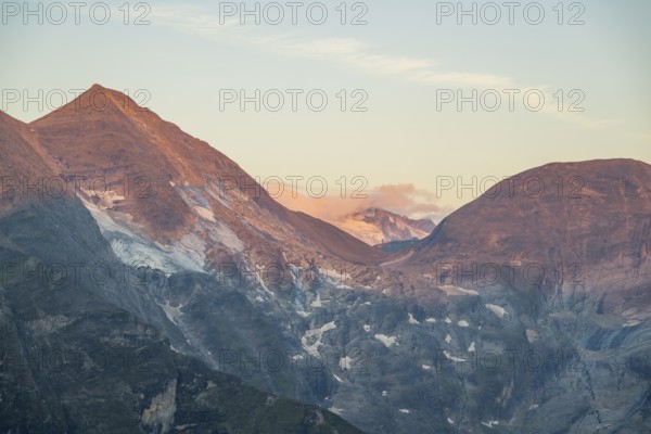 Sunrise in the Mountains at Hochalpenstraße, view from Fuscher Törl, Pinzgau, Salzburg, Austria