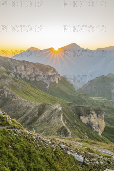Sunrise in the Mountains at Hochalpenstraße, view from Fuscher Törl, Pinzgau, Salzburg, Austria