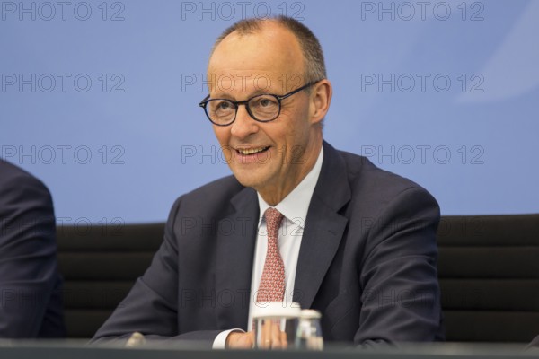 Federal Chancellor Merz (CDU, Federal Chancellor) during a press conference after the consultation between Federal Chancellor Friedrich Merz and the heads of government of the federal states in the Federal Chancellery, Berlin, 18 June 2025