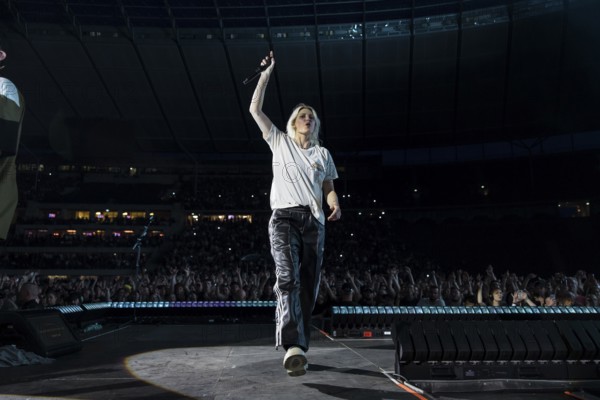 Emily Armstrong, lead singer of Linkin Park live on From Zero World Tour 2025 at the Olympiastadion Berlin on 18 June 2025