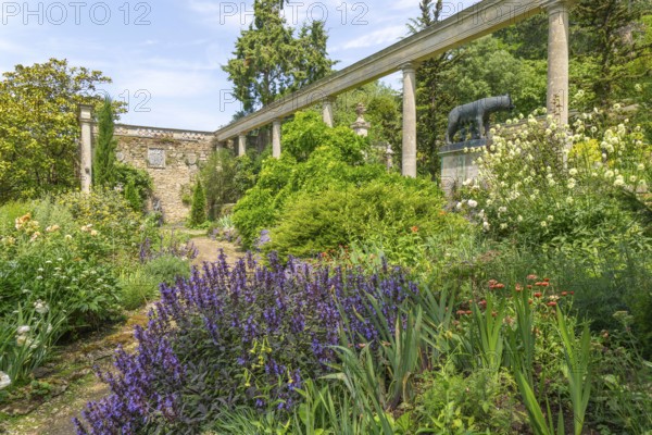 Italianate gardens designed by Harold Ainsworth Peto, Iford Manor, Wiltshire, England, UK