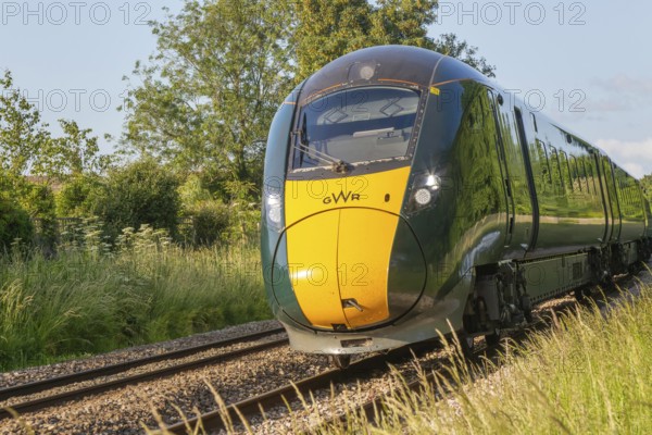 GWR British Rail Class 800 Inter City Express train, Pewsey, Wiltshire, England, UK