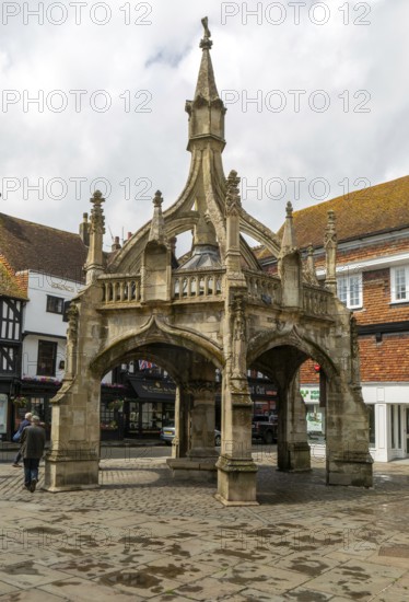 Historic Poultry Cross in city centre of Salisbury, Wiltshire, England, UK market cross built 1594