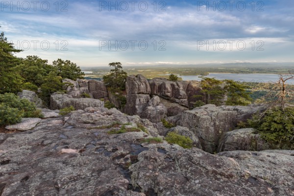 View of Weiss Lake from Cheyene Rock Village park near Leesburg, Alabama