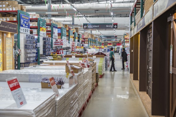 Building materials inside the Mega Home Center warehouse store in Chiang Rai, Thailand