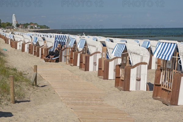 Beach chairs, beach, Baltic Sea, Baltic seaside resort, Kühlungsborn, Rostock district, Mecklenburg-Western Pomerania, Germany