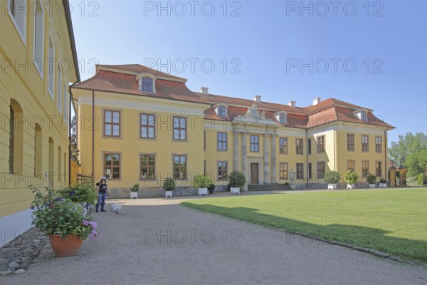 Rococo palace, inner courtyard, Mosigkau, Dessau-Wörlitz Garden Kingdom, Dessau-Roßlau, Saxony-Anhalt, Germany