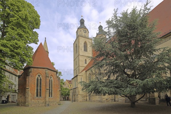 Gothic UNESCO St Mary's Church and Corpus Christi Chapel, town church, Luther city Wittenberg, Fläming, Saxony-Anhalt, Germany