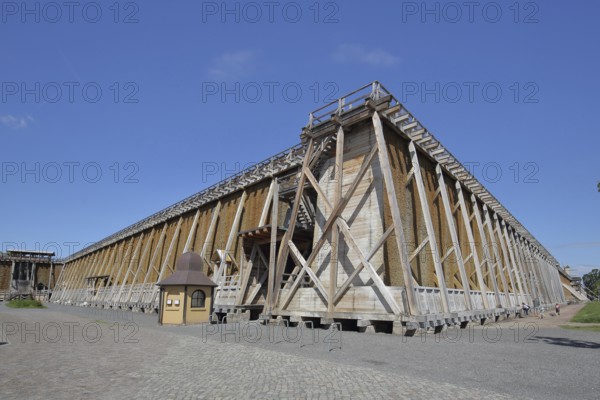 Longest graduation tower with 636 metres in Germany, record, length, size, spa gardens, Bad Dürrenberg, Saxony-Anhalt, Germany