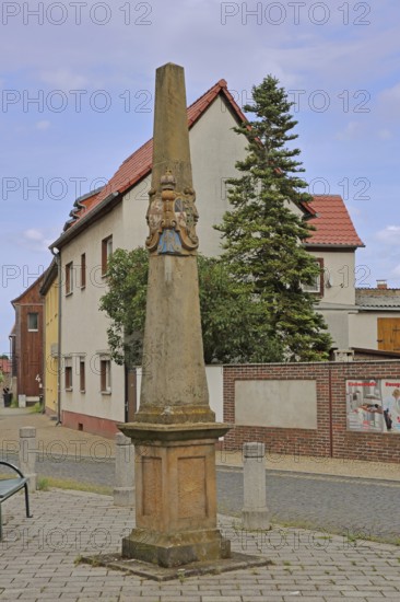 Historic Electoral Saxon Postal Column, Electoral Saxon, Electoral Saxony, Postal Distance Column, Column, Obelisk, Stele, Postal Column, Distance Column, Gräfenhainichen, Saxony-Anhalt, Germany
