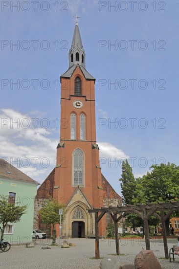 Neo-Gothic St Mary's Church, brick church, town church, Gräfenhainichen, Saxony-Anhalt, Germany