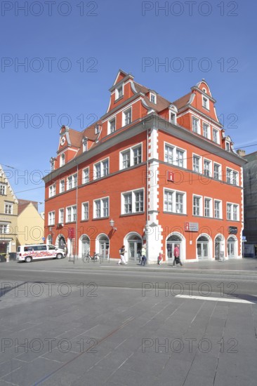 Market palace with tourist office, historic Renaissance, villa, market square, Halle an der Saale, Saxony-Anhalt, Germany