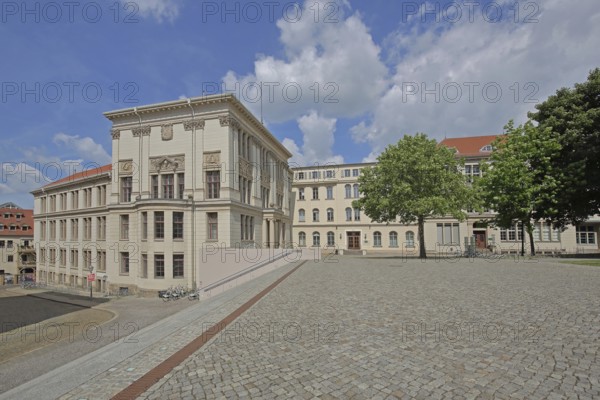 Historical Melanchtonianum, Rectorate and Thomasianum, Palais, Universitätsplatz, University, Halle an der Saale, Saxony-Anhalt, Germany