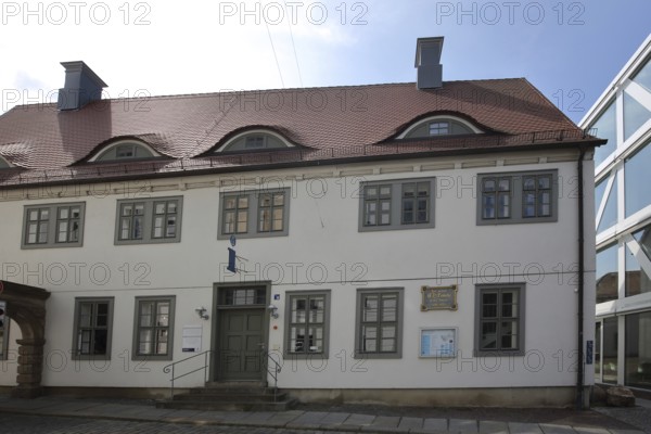 Building at the entrance to the Francke Foundations, Federal Cultural Foundation, Halle an der Saale, Saxony-Anhalt, Germany