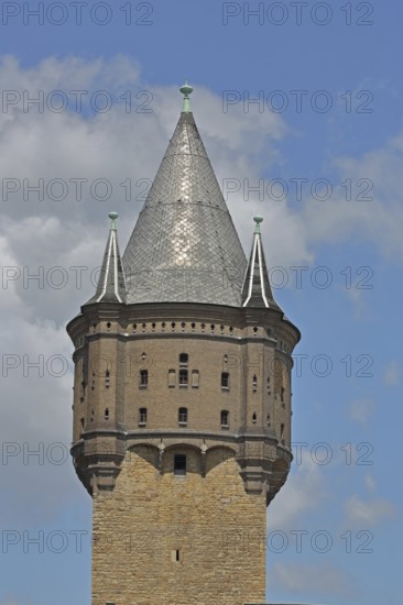 Tower of the Romanesque church ruins of St Sixti, detail, cut-out, Merseburg, Saxony-Anhalt, Germany