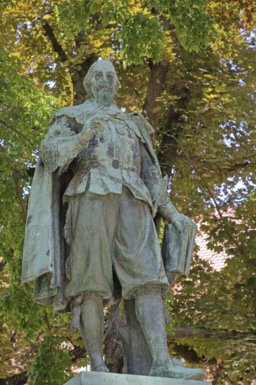 Monument to Ludwig I Prince of Anhalt-Köthen, inscription, Köthen, Saxony-Anhalt, Germany