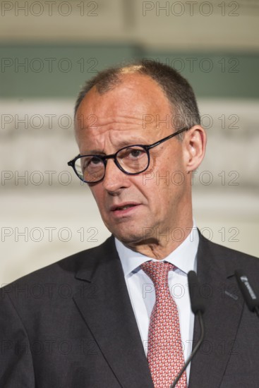 Friedrich Merz (Chancellor of the Federal Republic of Germany) speaks at the presentation of the German National Prize 2025 in the Französische Friedrichstadtkirche, Berlin, on 10 June 2025