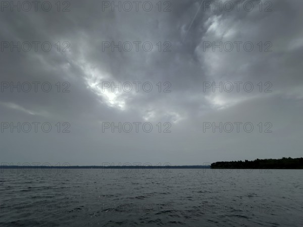 Dark clouds over Lake Starnberg, Bavaria, Germany