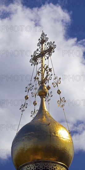Onion dome, Russian Orthodox Church of All Saints, also known as the Russian Chapel, Bad Homburg vor der Höhe, Hesse, Germany