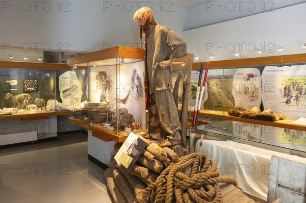 Neolithic archaeology exhibition inside Alexander Keiller Museum, Avebury, Wiltshire, England, UK