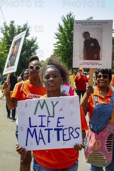 Detroit, Michigan - Silence the Violence, a march against gun violence organized by the Church of the Messiah