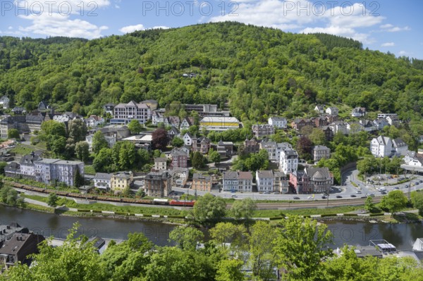 Town view, Lennetal, Altena, Sauerland, Westphalia, North Rhine-Westphalia, Germany