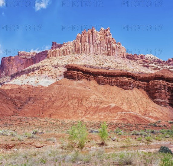 The Castle rock formation, Capitol Reef National Park, Utah, USA, North America