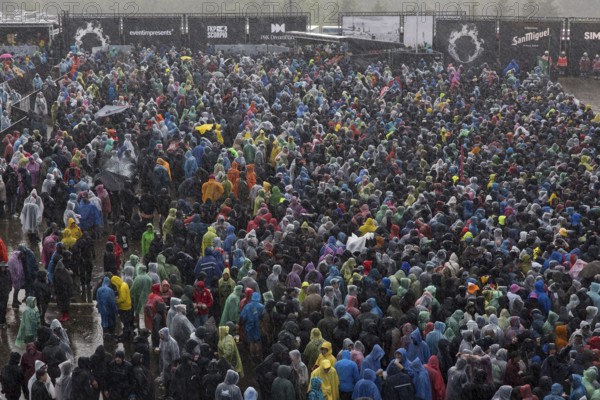 Heavy rain at the Rock am Ring Festival on Saturday, Nürburgring race track race track, 07.06.2025