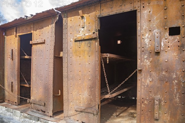 Clinton, Tennessee - The Museum of Appalachia, a collection of pioneer buildings and artifacts. These 1874 jail cells each contain four bunks