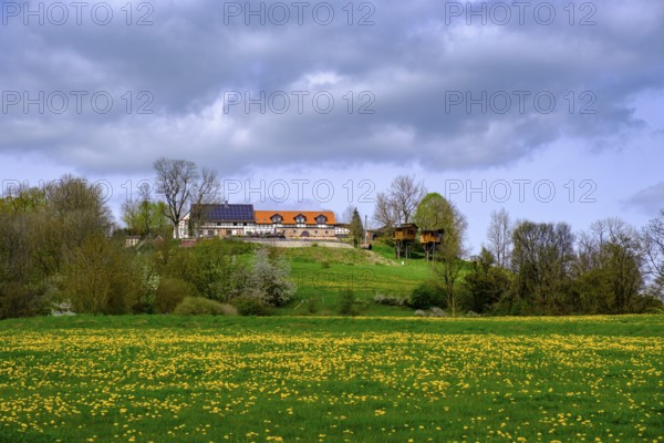 Schaumburg domain at the Schauburg castle ruins, Schalkau, Thuringian Slate Mountains, Thuringia, Germany