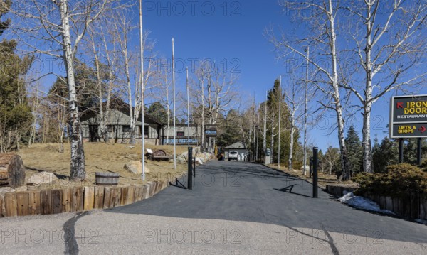Entrance to the Iron Door restaurant on top of Mt. Lemmon, Arizona, USA