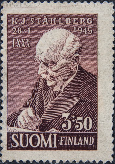 Kaarlo Juho Ståhlberg, (1865, 1952) was the first president of the Republic of Finland in the years 1919–1925. Portrait on Finnish postage stamp