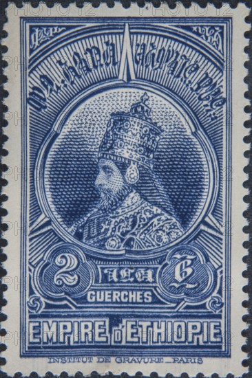 Haile Selassie I (1892, 1975) was Emperor of Ethiopia between 1930 and 1974. Portrait on Ethiopian postage stamp