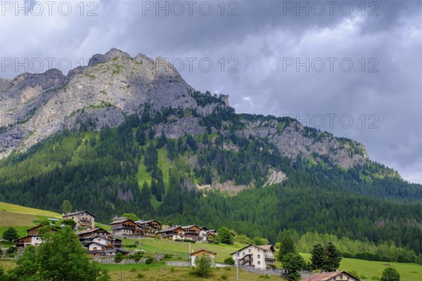 Santa Fosca, with Monte Pelmo, near Selva di Cadore, Dolomites, Trentino, Italy