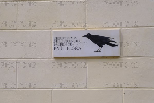 Birthplace, painter, Paul Flora, Glurns, Vinschgau, South Tyrol, Italy