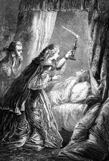 The death of Frederick, Prince of Wales, aged 44 in 1751 at Leicester House, England, digital reproduction of a historical original