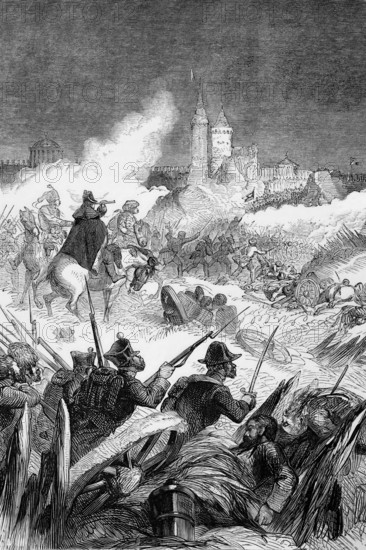 The fortress of Oczakow above the Dnieper was conquered by the Russians from the Turks in 1787, resulting in great losses on both sides, Russia, digital reproduction of a historical model