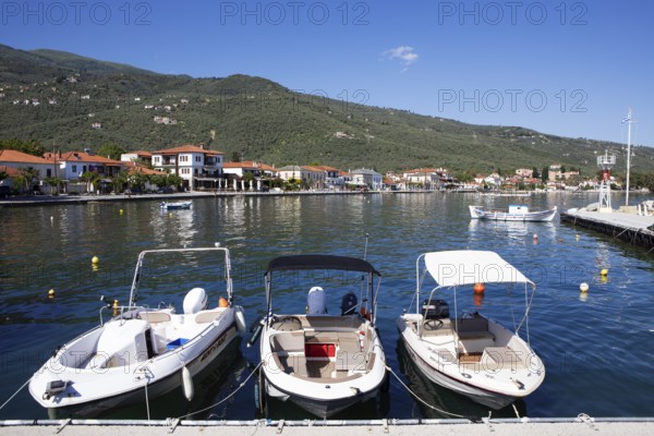 Harbour in Kato Gatzea on the Pagasitic Gulf, Pelion or Pelion Peninsula, Magnisia, Thessaly, Greece