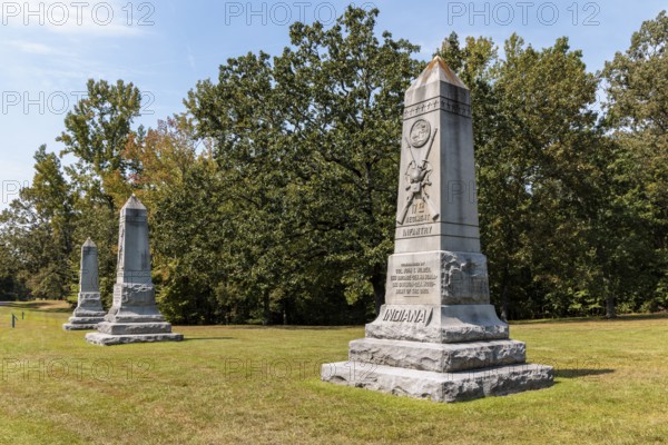 Army of the Ohio memorial marker for Indiana at Shiloh Military Park in Tennessee