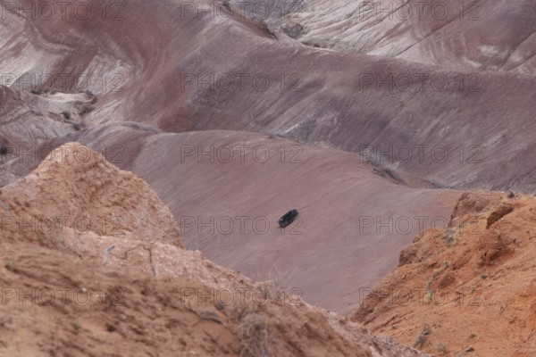 Colorful deposits of the Chinle Formation exposed at Little Painted Desert County Park near Winslow, Arizona