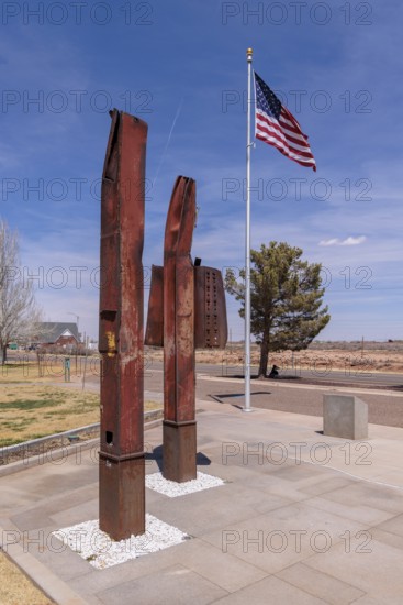 9-11 Remembrance Garden memorial along historic Route 66 in Winslow, Arizona
