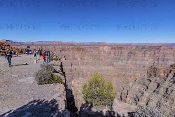 Crevice at the edge of the canyon at Guano Point area of Grand Canyon West near Peach Springs, Arizona