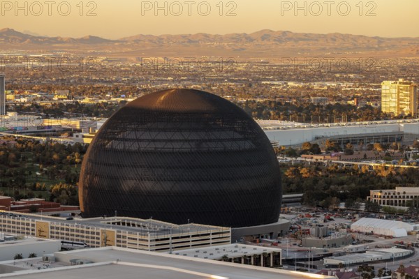 The Sphere digital entertainment center under construction in Las Vegas, Nevada