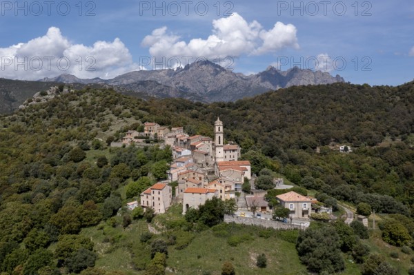 Typical mountain village, Soveria, Corsica, France