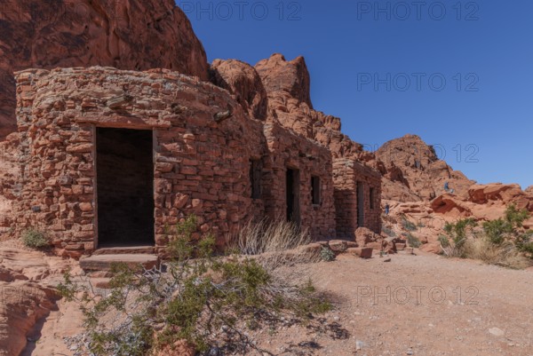 The Cabins built by the Civilian Conservation Corps inthe 1930s at Valley of Fire State Park near Overton, Nevada