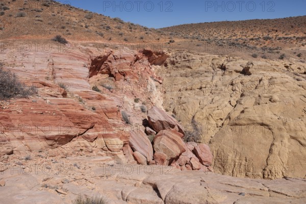 Rock formations in the Fire Canyon area at Valley of Fire State Park near Overton, Nevada