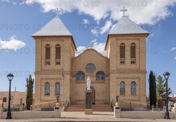 Basilica of San Albino is a Roman Catholic church built of fired brick across from Mesilla Plaza in Mesilla, New Mexico
